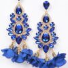 Multi Rhinestone Flower Drop Earrings – Party Glam