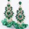 Multi Rhinestone Flower Drop Earrings – Party Glam