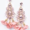 Multi Rhinestone Flower Drop Earrings – Party Glam