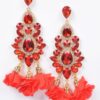 Multi Rhinestone Flower Drop Earrings – Party Glam