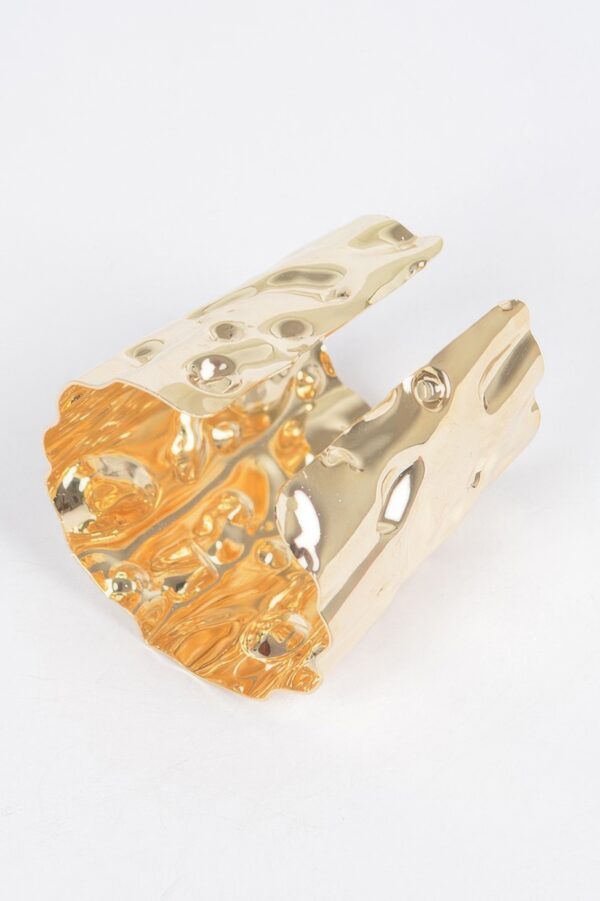 Polished Metal Cuff Bracelet – Open Adjustable