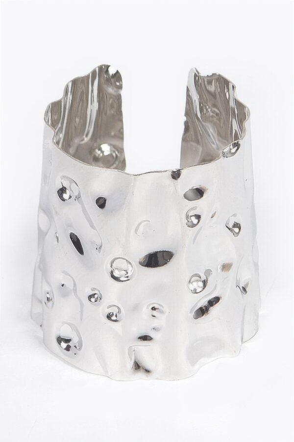 Polished Metal Cuff Bracelet – Open Adjustable