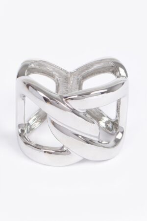 Hinged Metal Cuff Bracelet – Polished Finish