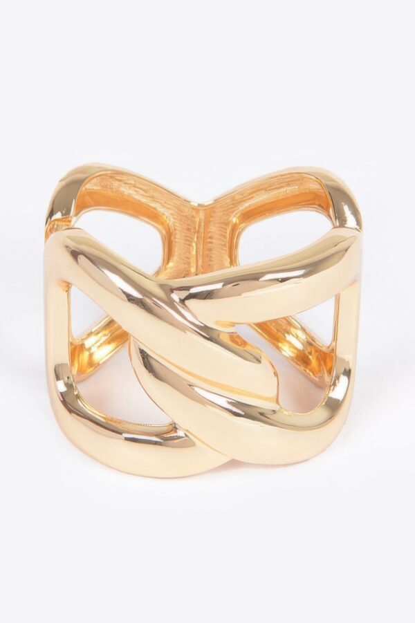 Hinged Metal Cuff Bracelet – Polished Finish