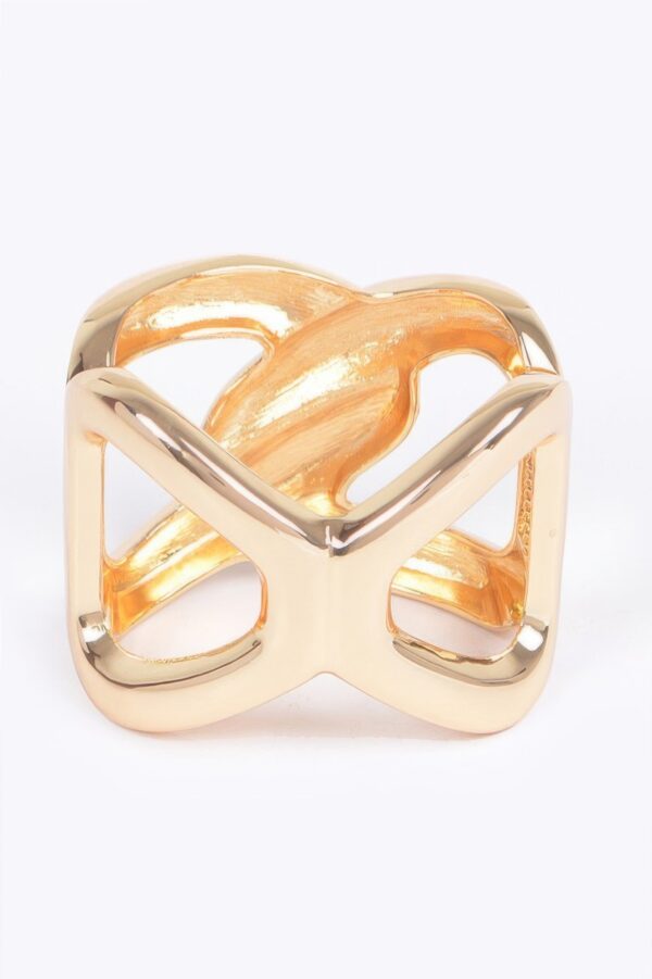 Hinged Metal Cuff Bracelet – Polished Finish