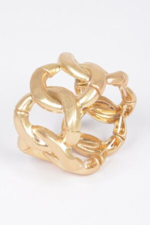 Cast Metal Cuff Bracelet with Spring Hinge