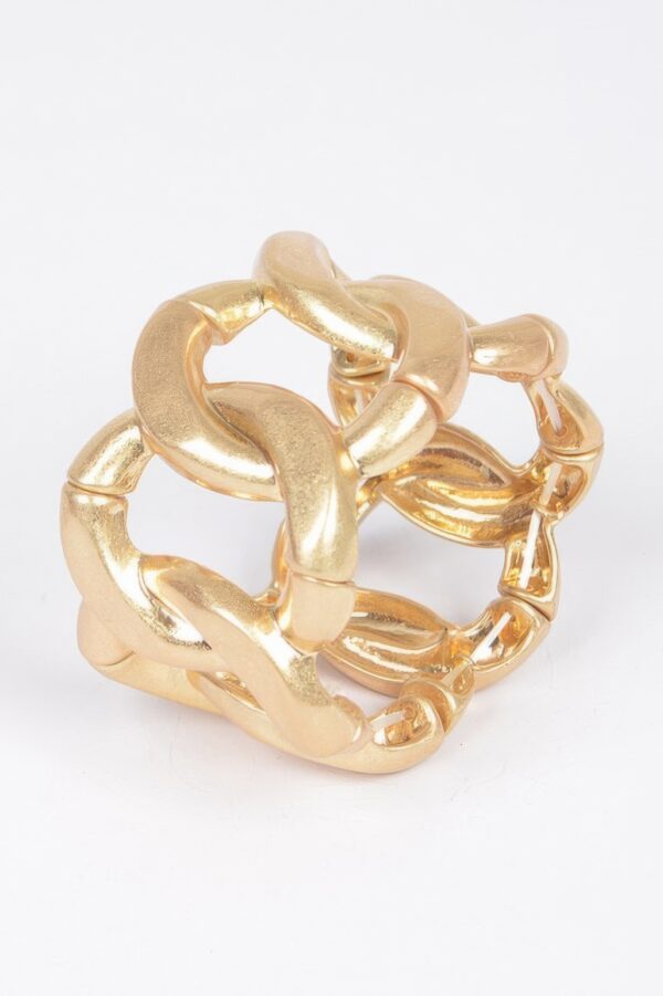 Cast Metal Cuff Bracelet with Spring Hinge