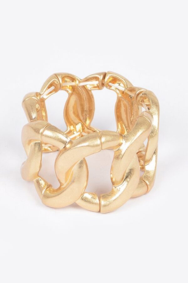 Cast Metal Cuff Bracelet with Spring Hinge