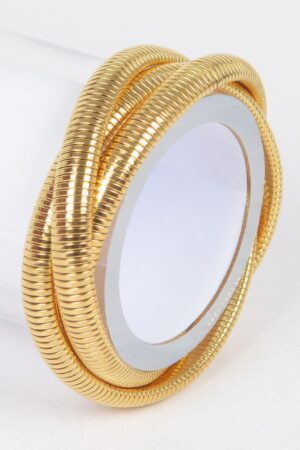 Aluminum Triple Stretch Chain Bracelet – 14K Gold-Dipped