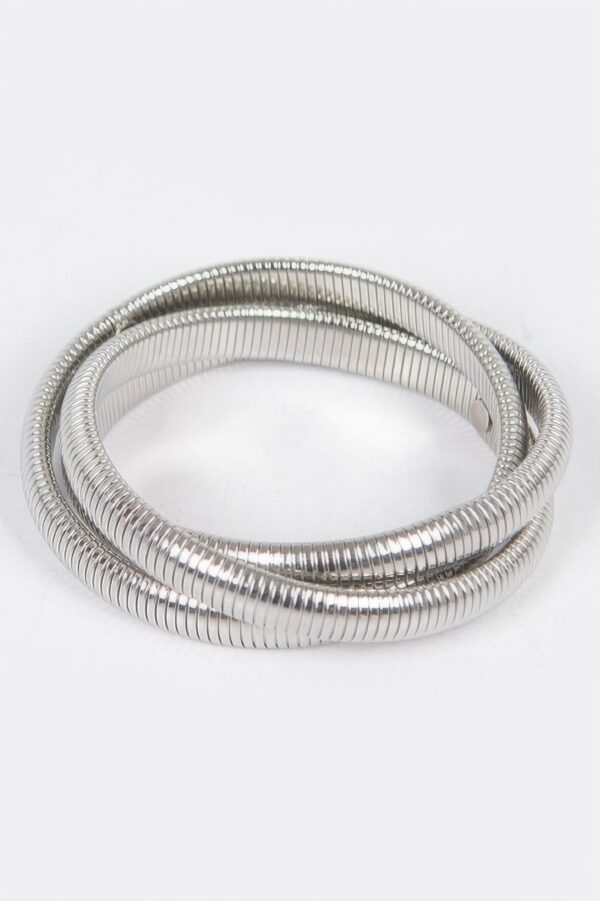 Aluminum Triple Stretch Chain Bracelet – 14K Gold-Dipped