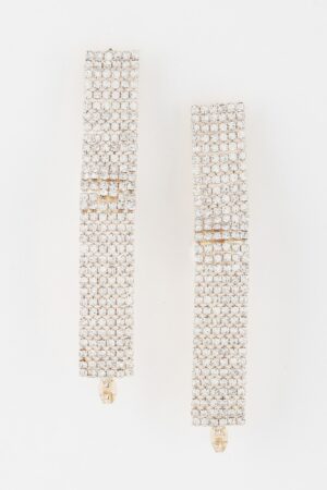 Rhinestone Pearl Wrap Earrings – Wrapped Pearl Accent