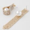 Rhinestone Pearl Wrap Earrings – Wrapped Pearl Accent