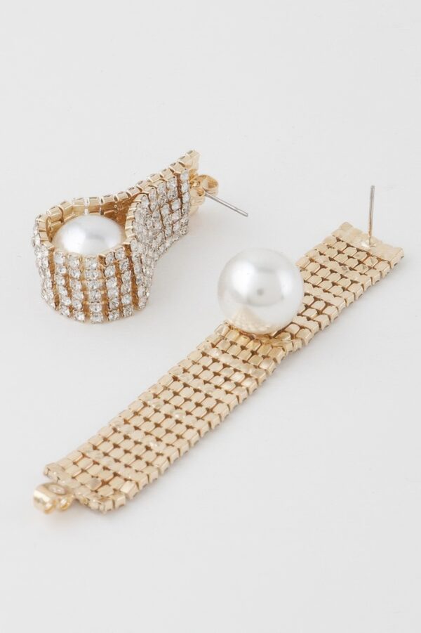 Rhinestone Pearl Wrap Earrings – Wrapped Pearl Accent
