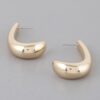 Rounded Polished Metal Earrings – Compact Studs