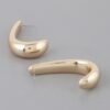 Rounded Polished Metal Earrings – Compact Studs