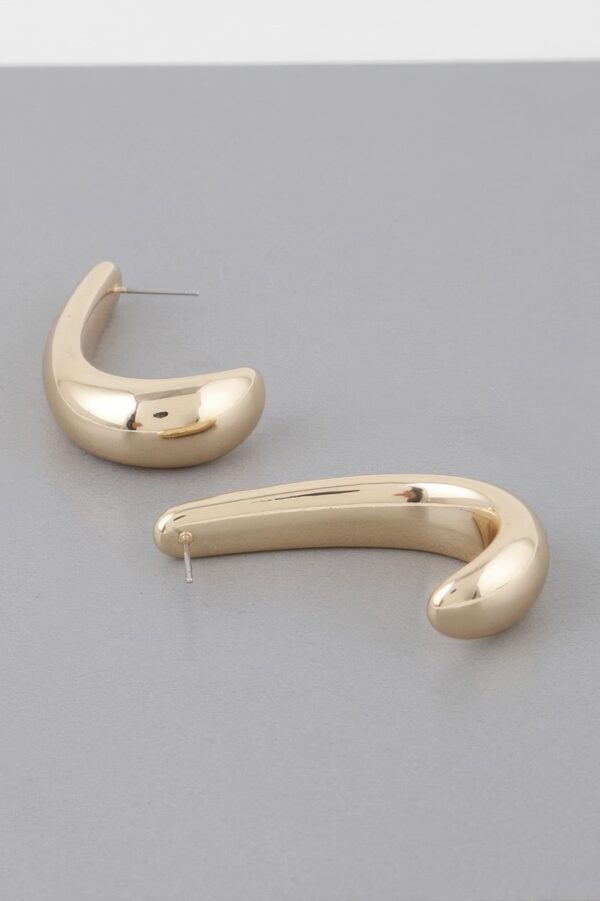 Rounded Polished Metal Earrings – Compact Studs