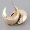 Crescent Moon Hoop Earrings – Polished Metallic