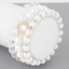Triple Crystal Clover Beaded Stretch Bracelet