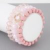 Triple Crystal Clover Beaded Stretch Bracelet