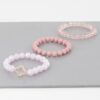 Triple Crystal Clover Beaded Stretch Bracelet