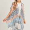 Lightweight Mixed-Print Open-Front Kimono