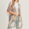 Lightweight Mixed-Print Open-Front Kimono