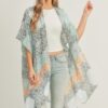 Lightweight Mixed-Print Open-Front Kimono