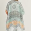 Lightweight Mixed-Print Open-Front Kimono
