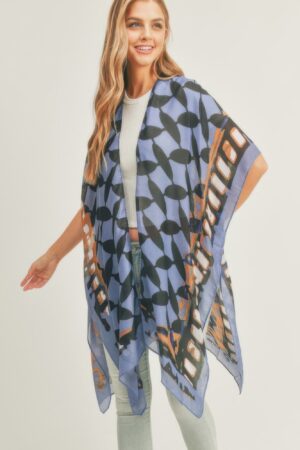 Ombre Front, Geometric Back Kimono