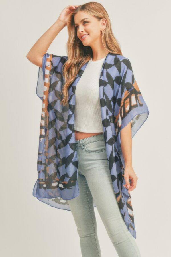 Ombre Front, Geometric Back Kimono