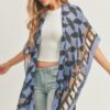 Ombre Front, Geometric Back Kimono