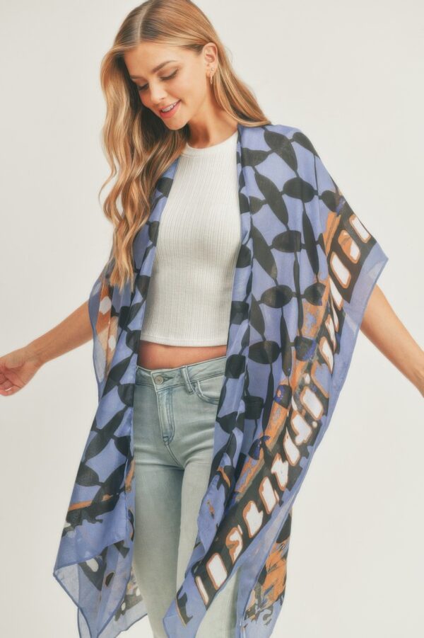 Ombre Front, Geometric Back Kimono