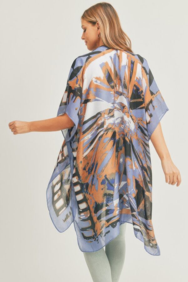 Ombre Front, Geometric Back Kimono