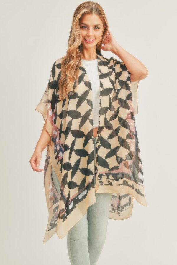 Ombre Front, Geometric Back Kimono