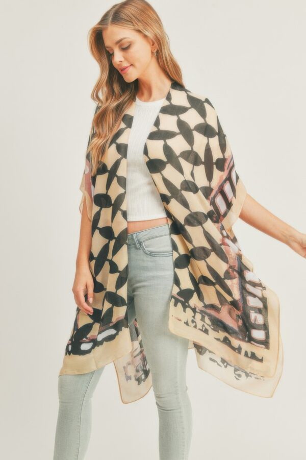 Ombre Front, Geometric Back Kimono