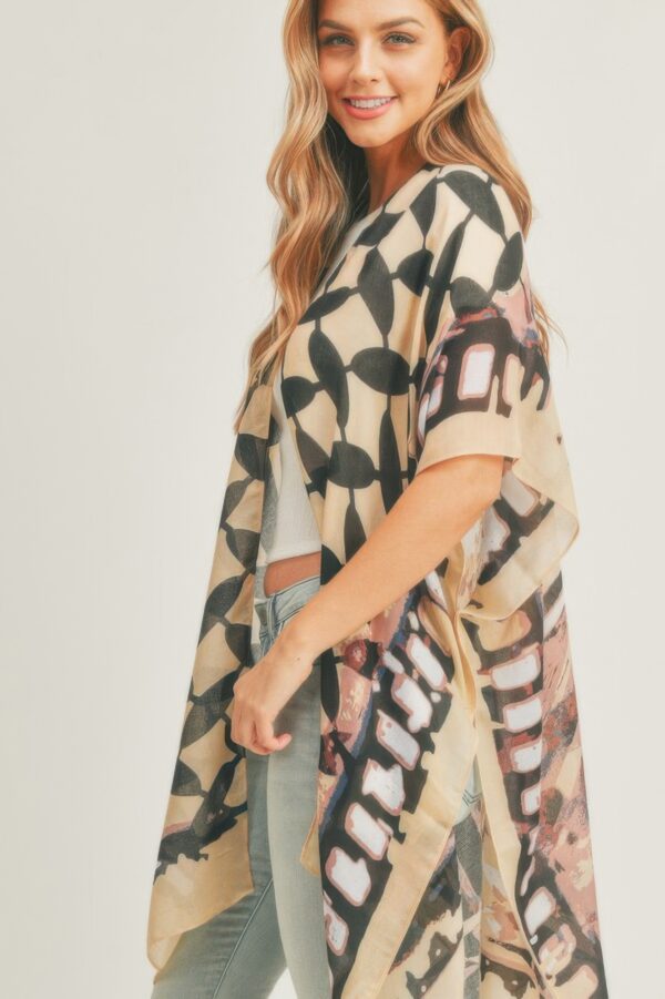 Ombre Front, Geometric Back Kimono
