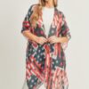American Flag Kimono – Open-Front Red/White/Blue Print