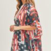 American Flag Kimono – Open-Front Red/White/Blue Print