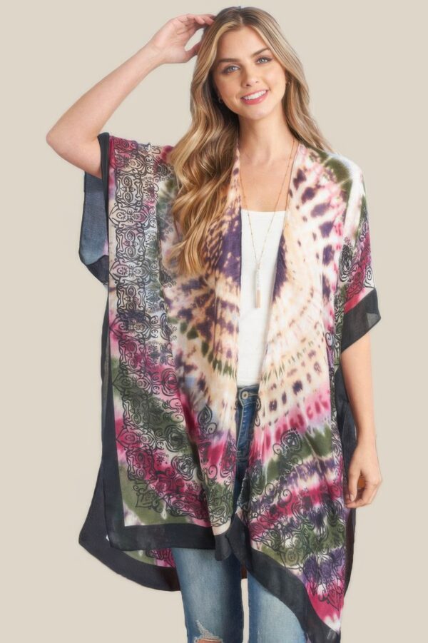 Tie Dye Boho Kimono – Lightweight Open-Front
