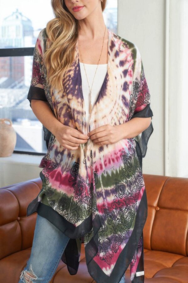 Tie Dye Boho Kimono – Lightweight Open-Front