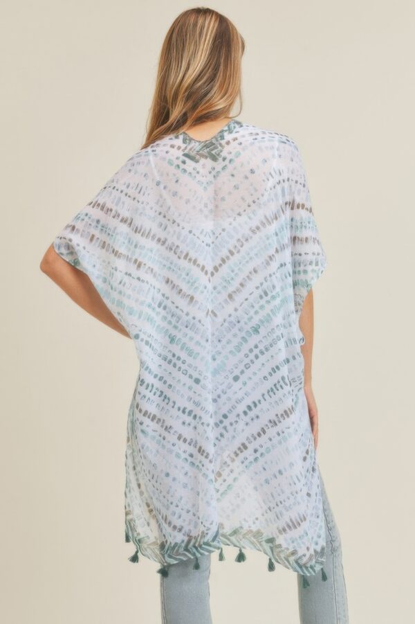 Tassel Kimono with Multi Dash Print – Lightweight