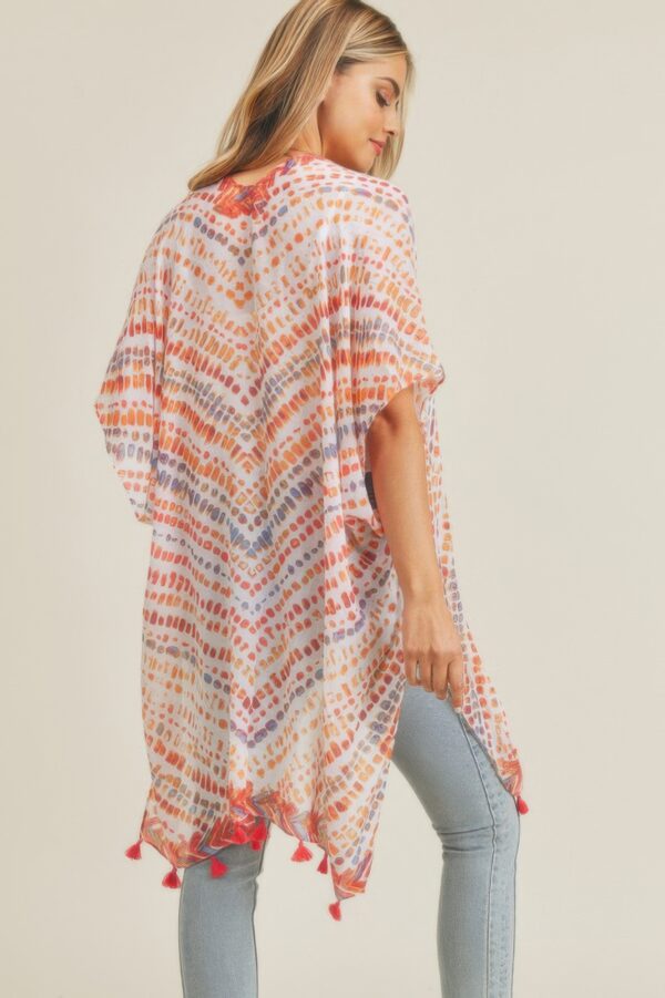 Tassel Kimono with Multi Dash Print – Lightweight