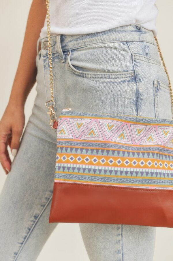 Aztec Crossbody & Wristlet Bag – PU Leather Aztec Pattern