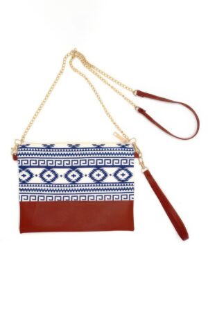 Aztec Print Crossbody & Wristlet Bag