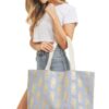 Gold Foil Pineapple Beach Bag – Cotton-Blend Tote