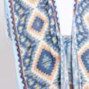 Aztec Print Open-Front Long Kimono