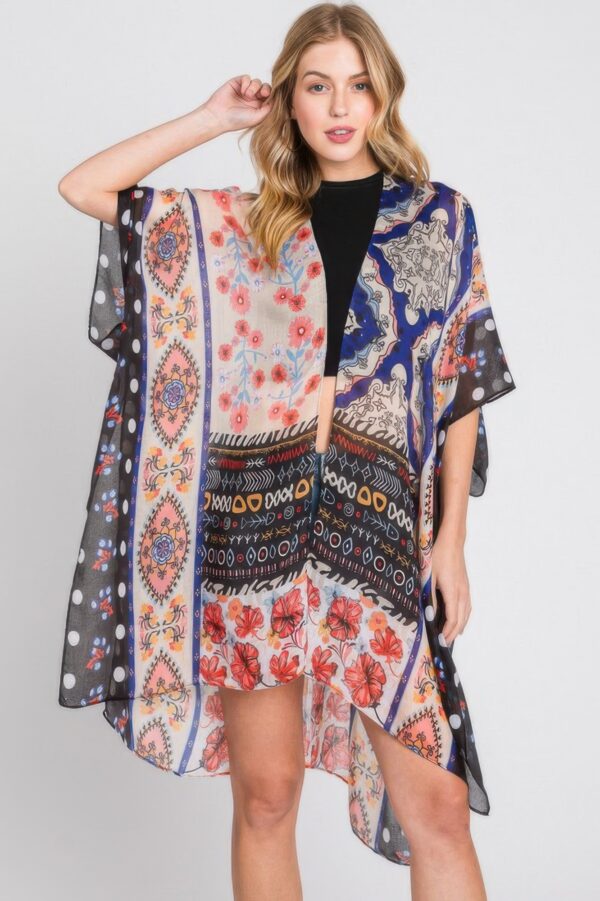 Boho Floral Kimono Cover-Up – Lightweight Open Front