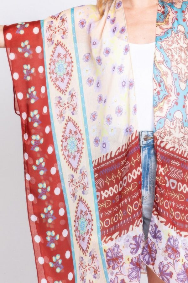 Boho Floral Kimono Cover-Up – Lightweight Open Front