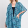 Multicolor Crochet Stripe Open-Front Beach Cover-Up