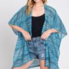 Multicolor Crochet Stripe Open-Front Beach Cover-Up